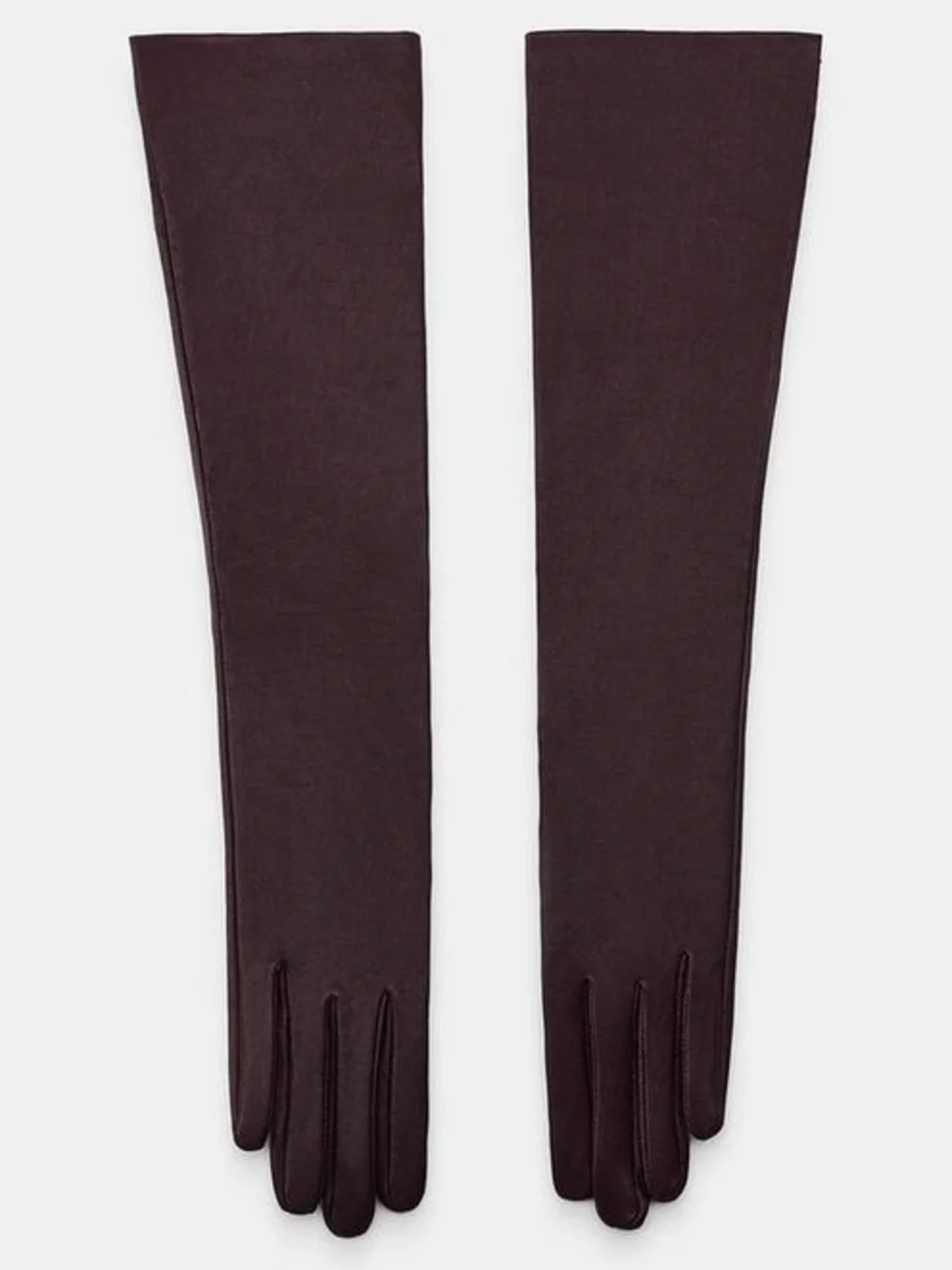 ZARA 100% LEATHER LONG GLOVES MAROON